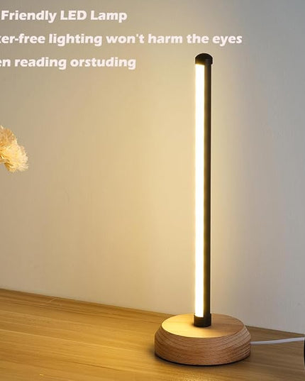 Modern Led Wood Table Lamp, 3-Color Temperature Bedside Lamp,Bedroom Bedside Night Light, Dimmable Led Lighting, Creative Home Decor, Unique House warmging Gift - LeafyLoom