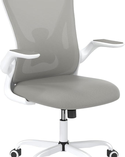 Sytas Home Office Chair Ergonomic, Mesh Desk Chair Lumbar Support, Ergonomic Computer Chair Adjustable Armrest (Gray) - LeafyLoom