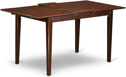 East West Furniture PSCL5-MAH-C 5 Piece Modern Set Includes a Rectangle Wooden Table with Butterfly Leaf and 4 Linen Fabric Kitchen Dining Chairs, 32x60 Inch - LeafyLoom
