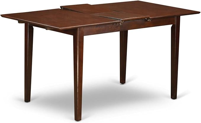 East West Furniture PSCL5-MAH-C 5 Piece Modern Set Includes a Rectangle Wooden Table with Butterfly Leaf and 4 Linen Fabric Kitchen Dining Chairs, 32x60 Inch - LeafyLoom