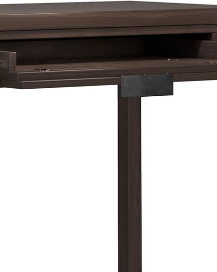 SIMPLIHOME Hollander SOLID WOOD Contemporary 38 inch Wide Small Desk in Warm Walnut Brown for The Office Desk, Writing Table, Workstation and Study Table - LeafyLoom