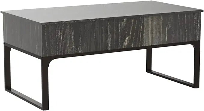WLIVE Lift Top Coffee Table with Storage, Coffee Table with Lifting Top & Sliding Top, Wood Coffee Table for Living Room, Modern Center Table with 2 Hidden Compartment for Home, Office, Charcoal Black - LeafyLoom