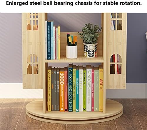Heehee Rotating Bookshelf 360 Display Floor Standing Bookcase Storage Rack for Kids Children's bookshelf, Book Display Stand, Wood Book Shelf Organizer for Kids, Storage Book Display Case Bookrack - LeafyLoom