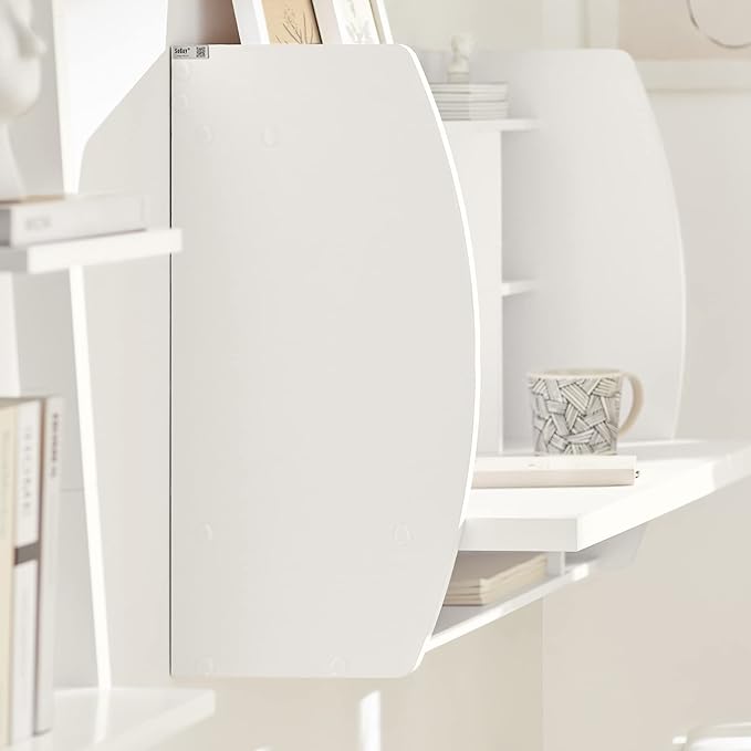 Haotian Folding Home Office Table Desk Workstation Computer Desk with Storage Shelves, Trestle Desk, White FWT18-W - LeafyLoom