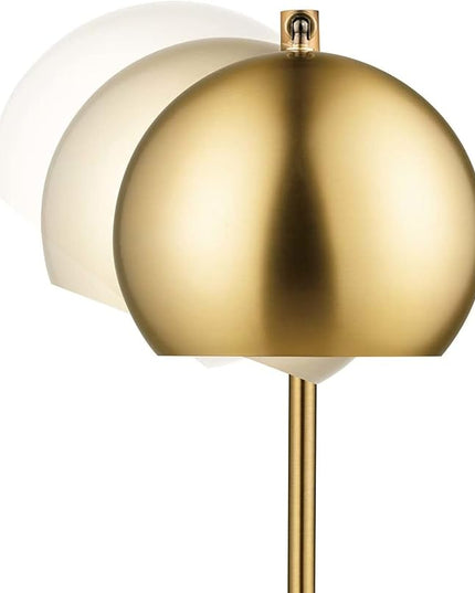 Globe Electric 52915 Molly 18" Desk Lamp, Matte Brass, Black Fabric Cord, in-Line On/Off Rocker Switch, Title 20 LED Bulb Included - LeafyLoom