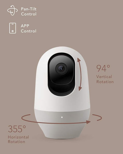nooie Baby Monitor, WiFi Pet Camera Indoor, 360-degree IP Camera, 1080P Home Security Camera, Motion Tracking, Super IR Night Vision, Works with Alexa, Two-Way Audio, Motion & Sound Detection nooie