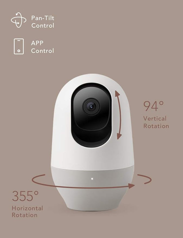 nooie Baby Monitor, WiFi Pet Camera Indoor, 360-degree IP Camera, 1080P Home Security Camera, Motion Tracking, Super IR Night Vision, Works with Alexa, Two-Way Audio, Motion & Sound Detection nooie