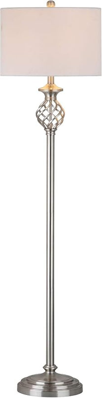 SAFAVIEH Lighting Collection Sophia Farmhouse Nickel 60-inch Living Room Bedroom Home Office Standing Floor Lamp (LED Bulb Included) - LeafyLoom