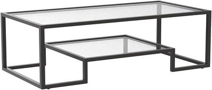 Henn&Hart 54" Wide Rectangular Coffee Table in Blackened Bronze, Modern coffee tables for living room, studio apartment essentials - LeafyLoom