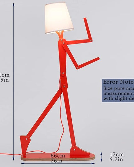 Cool Tall Floor Lamp for Bedroom & Living Room - Unique Corner Decorative Reading Standing Light Wood Creative Swing Arm Design Gift for Kids/Boys/Girls, Home, Farmhouse - Bulb Included - LeafyLoom