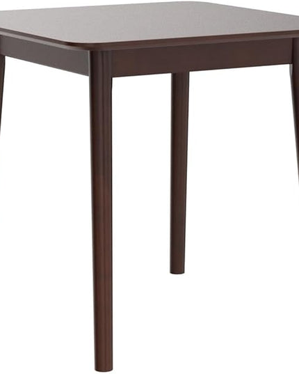 Livinia Aslan 29.5" Malaysian Oak Square Wooden Dining Table/Small Solid Wood Kitchen Desk (Walnut) - LeafyLoom