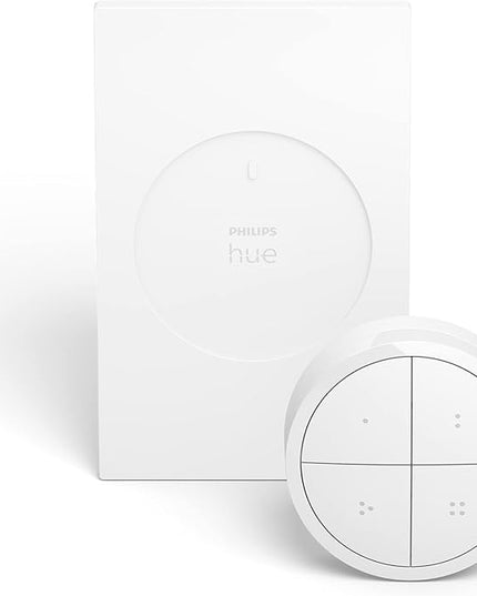 Philips Hue Wall Tap Dial Light Switch, Portable, White - 2 Pack - Requires Hue Lights and Hue Bridge - Smart Home - Easy, No-Wire Installation PhilipsHue