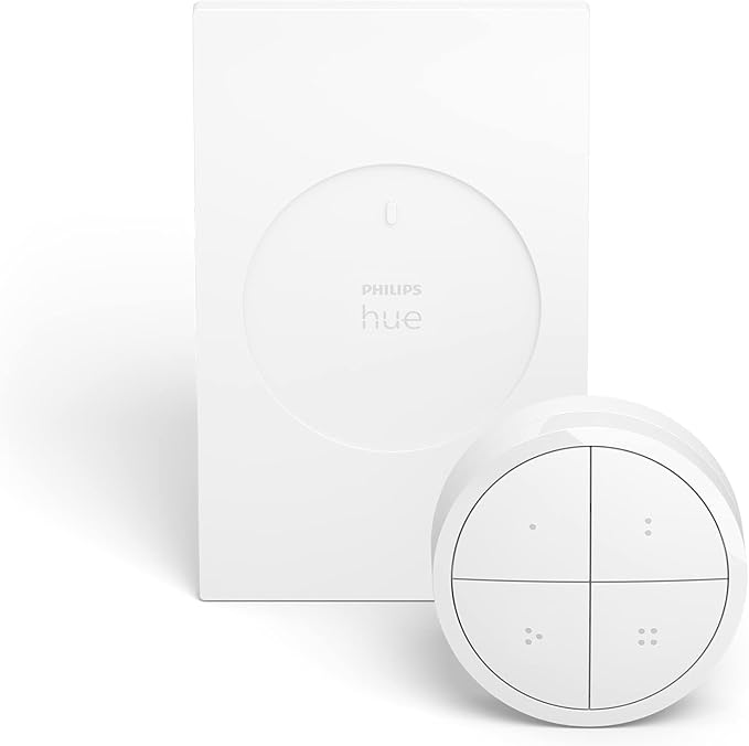 Philips Hue Wall Tap Dial Light Switch, Portable, White - 2 Pack - Requires Hue Lights and Hue Bridge - Smart Home - Easy, No-Wire Installation PhilipsHue