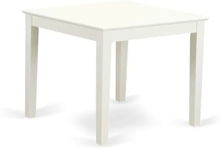 East West Furniture OXBO5-LWH-W 5 Piece Modern Dining Table Set Includes a Square Wooden Table and 4 Dining Chairs, 36x36 Inch, Linen White - LeafyLoom