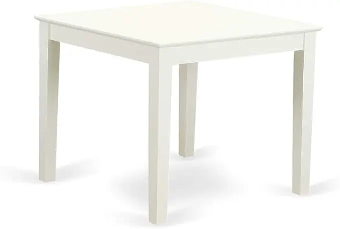 East West Furniture OXBO5-LWH-W 5 Piece Modern Dining Table Set Includes a Square Wooden Table and 4 Dining Chairs, 36x36 Inch, Linen White - LeafyLoom