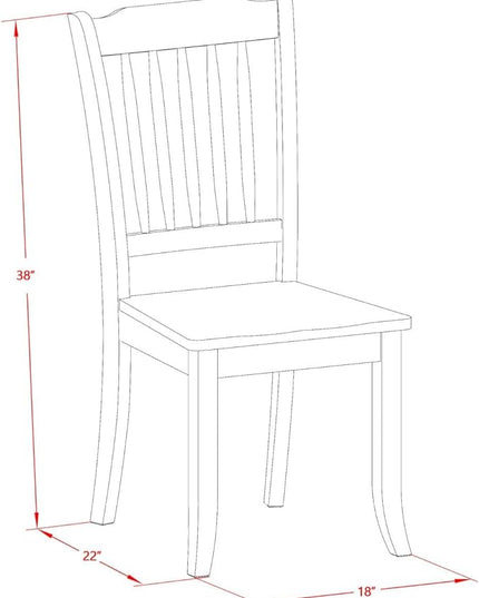 East West Furniture NODA3-BMK-W 3 Piece Kitchen Table & Chairs Set Contains a Rectangle Dining Room Table with Butterfly Leaf and 2 Solid Wood Seat Chairs, 32x54 Inch, Buttermilk & Cherry - LeafyLoom