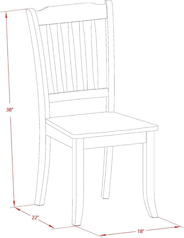 East West Furniture NODA3-LWH-W 3 Piece Kitchen Table Set for Small Spaces Contains a Rectangle Dining Room Table with Butterfly Leaf and 2 Dining Chairs, 32x54 Inch, Linen White - LeafyLoom