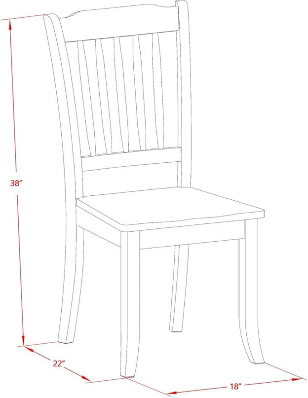 East West Furniture MZDA5-LWH-W Monza 5 Piece Set for 4 Includes a Rectangle Kitchen Table with Dropleaf and 4 Dining Room Chairs, 36x54 Inch - LeafyLoom