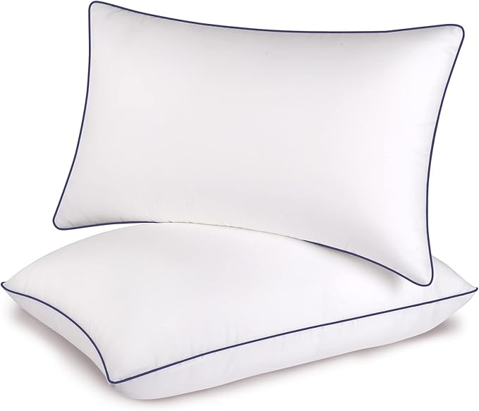 Bed Pillows for Sleeping-2 Pack King Size Set of 2 Pillow for Side Back and Stomach Sleepers， Down Alternative Filling Luxury Soft Quality with Premium Plush Pillows(King, White) - LeafyLoom