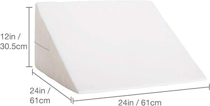 DMI Bed Wedge Pillow and Triangle Wedge with Elevated Incline for Neck Pain, Headaches, Shoulders, Back Pain, Foot Support, Knee Pain or Restless Leg Syndrome, 24x24x12 inches, White (Pack of 4) - LeafyLoom