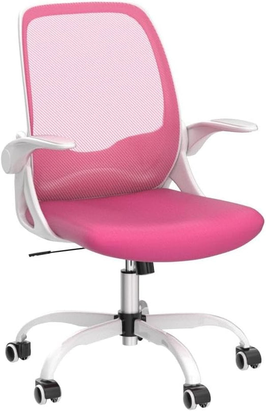 KERDOM Office Chair, Ergonomic Desk Chair, Breathable Mesh Computer Chair, Comfy Swivel Task Chair with Flip-up Armrests and Adjustable Height - LeafyLoom