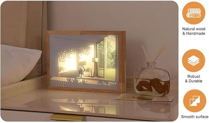 Adjustable Lighting Painting Decoration, 3-Color LED Acrylic Light Painting Decoration, Experience Light and Shadow The Art of Photo Frame Create a Magical Atmosphere for Wall Art Home Decor (A) - LeafyLoom