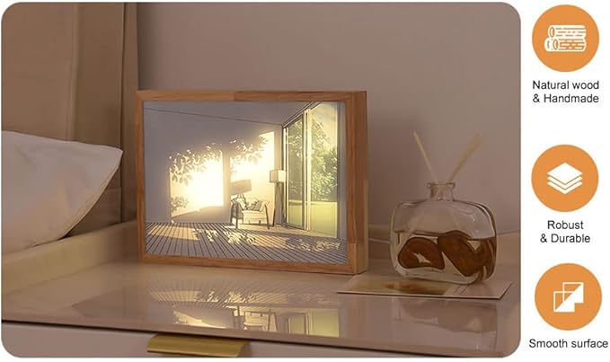 Adjustable Lighting Painting Decoration, 3-Color LED Acrylic Light Painting Decoration, Experience Light and Shadow The Art of Photo Frame Create a Magical Atmosphere for Wall Art Home Decor (A) - LeafyLoom