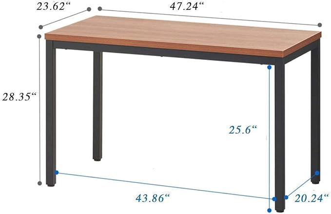 Modern 48 Inch Computer Desk for Home Office - Sleek and Sturdy, Ideal for Work and Study, Multi-purpose Table for Writing, Dining, and Workstation, Suitable for Office and Home Office Use - LeafyLoom