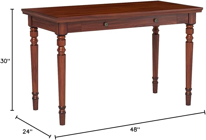 Leick Home SINCE 1910 Farmhouse Oak Turned leg Laptop Desk with Center Drawer, FURNITURE - LeafyLoom