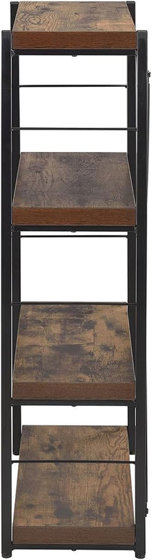 Acme Bob 4 Shelf Wooden Bookcase in Weathered Oak - LeafyLoom
