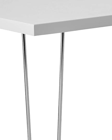 Walker Edison Mid Century Modern Hairpin Wood Laptop Computer Writing Desk Home Office Workstation Small, 42 Inch, White - LeafyLoom