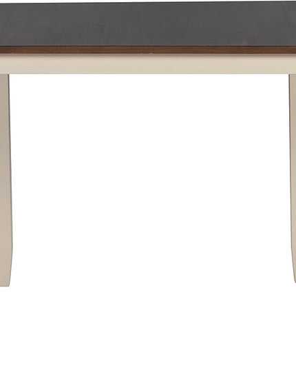 5 Piece Set Industrial Wooden Kitchen Table and 4 Chairs for Dining Room, Brown+Cottage White - LeafyLoom
