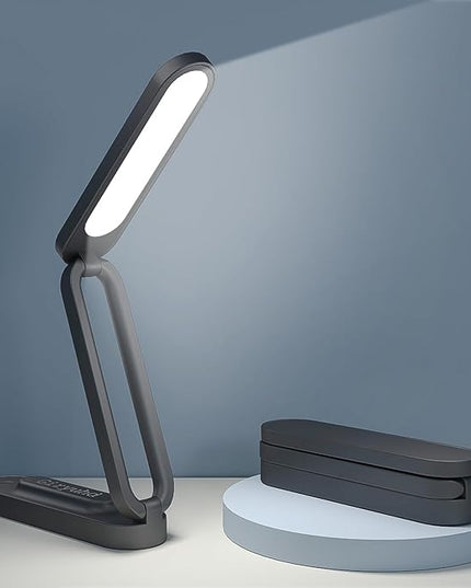 LED Desk Lamp for Office Home & Battery Operated Lamp Rechargeable Lamp Foldable & Portable Light, LED Desk Light Strip, 3 Brightness Dimmable Small Desk Lamp Wireless Reading Lamp (Black) - LeafyLoom