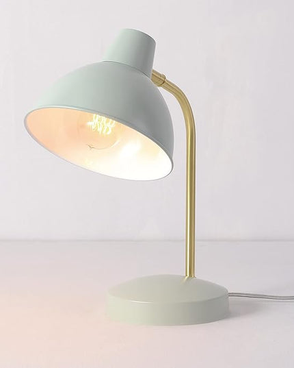 Globe Electric 30289 15" Desk Lamp, Matte Sage Green, Matte Gold Arm, Pivoting Shade, in-Line On/Off Rocker Switch, Home Décor, Lamp for Bedroom, Home Office Accessories, Desk Lamps for Home Office - LeafyLoom