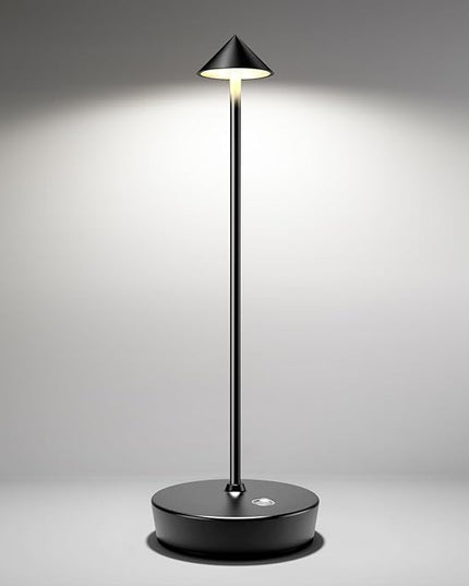 Cordless Table Lamps Rechargeable, 6000mAh Battery Operated LED Desk Lamp Outdoor Waterproof Portable Touch Dimmable Table Night Light for Patio Restaurant Dining Home Black - LeafyLoom