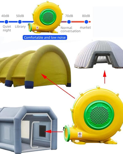 Air Blower 950 Watts with 4M Wire, 2600Pa Pump Fan Commercial Inflatable Bounce House Blower, Used for Inflatable Bouncy Castle and Jump Slides (950W,1.25HP) - LeafyLoom