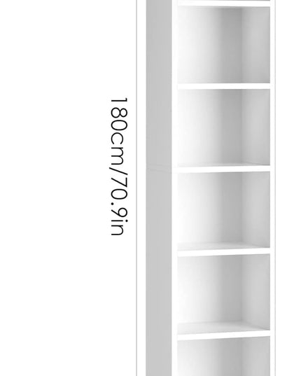 FOTOSOK 8-Tier Media Tower Rack, 11.6 X 9.3 X 70.9 Inches CD DVD Slim Storage Cabinet with Adjustable Shelves, Tall Narrow Bookcase Display Bookshelf for Home Office, white - LeafyLoom