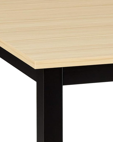 Halter Computer Desk for Home Office 47” Work Table Easy Assembly Walnut Desk Black Frame - LeafyLoom