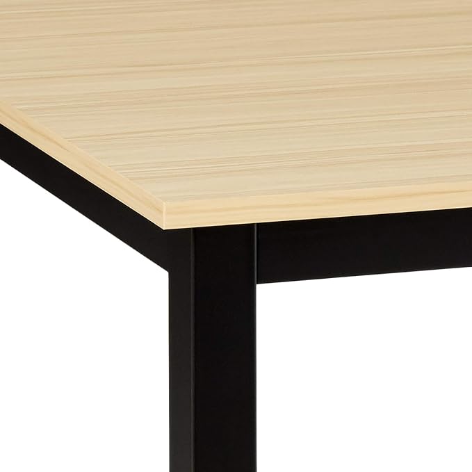 Halter Computer Desk for Home Office 47” Work Table Easy Assembly Walnut Desk Black Frame - LeafyLoom