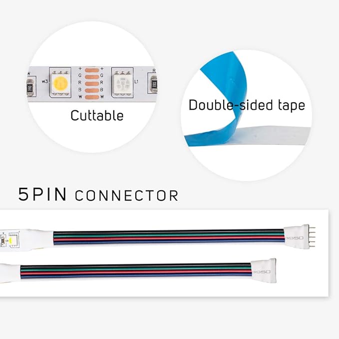 BTF-LIGHTING 5050 RGBW RGB+Warm White(2700K-3000K) 150RGB+150White LED Tape Light 5m 16.4ft 60LED/m Multi-Colored IP30 10mm Width FPCB DC12V for Bedroom Home Decoration(No Adapter or Controller) BTF-LIGHTING
