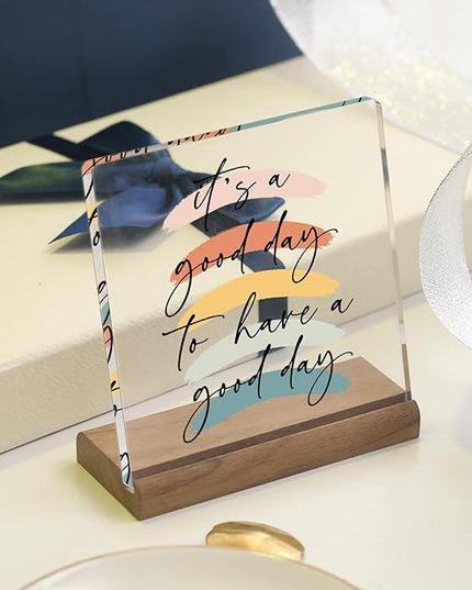 Motivational Office Desk Decor For Women Coworker It‘s A Good Day To Have A Good Day - Inspirational Signs Gifts Aesthetic Office Table Desktop Decorations For Work Desk - LeafyLoom