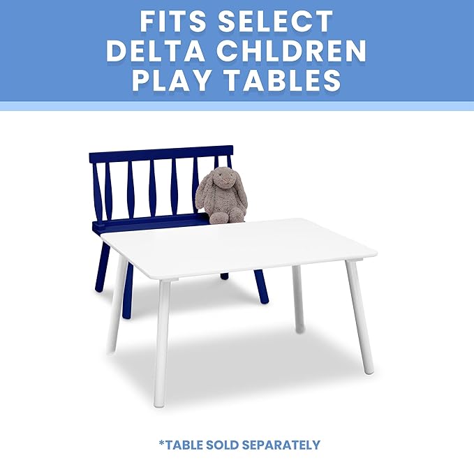 Delta Children Windsor Bench, Navy - LeafyLoom