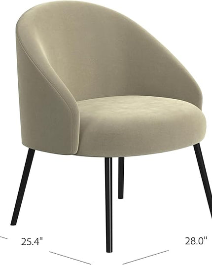 HomePop Upholstered Modern Living Room & Bedroom | Decorative Home Furniture Accent Chair, Taupe velvet - LeafyLoom