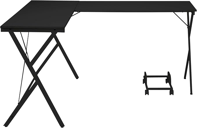 NicBex Kimberly-DW-00049-LWJ Home Office Desks, 62.5"x47.5"x28.5", Black - LeafyLoom