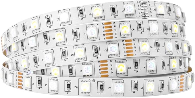 BTF-LIGHTING 5050 RGBW RGB+Cool White(6000K-7000K) 150RGB+150White LED Tape Light 5m 16.4ft 60LED/m Multi-Colored IP30 10mm Width FPCB DC12V for Bedroom Home Decoration(No Adapter or Controller) BTF-LIGHTING