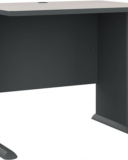 Bush Business Furniture Series A 36W Small Desk in White Spectrum and Slate, Compact Computer Table for Home or Professional Office - LeafyLoom