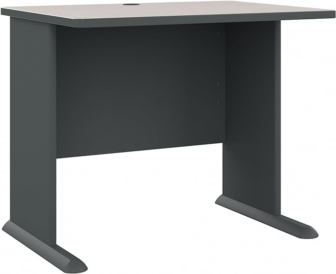 Bush Business Furniture Series A 36W Small Desk in White Spectrum and Slate, Compact Computer Table for Home or Professional Office - LeafyLoom