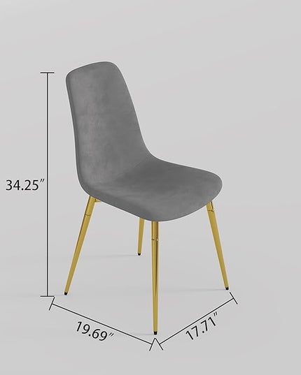 NicBex Haerin-SD-00340-LWJ Dining Chairs, 17.7"x19.7"x34.3", Grey and Gold - LeafyLoom