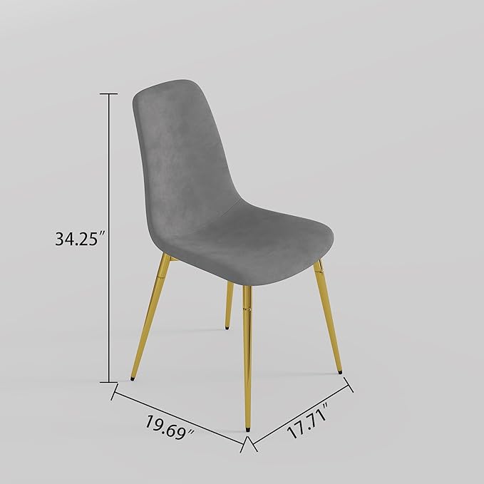 NicBex Haerin-SD-00340-LWJ Dining Chairs, 17.7"x19.7"x34.3", Grey and Gold - LeafyLoom
