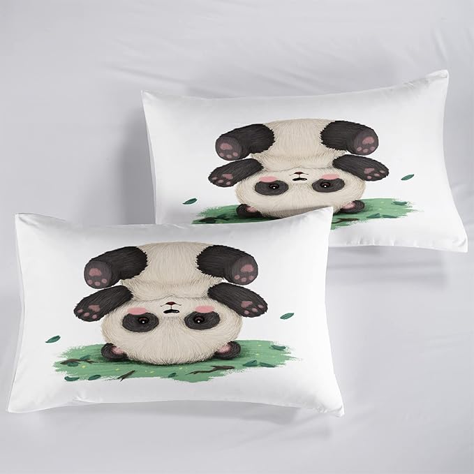CVHOUSE Panda Bedding Set,Panda Comforter Twin,Cute Panda Comforter Set for Girls Kids Teens,Kawaii Panda Quilt Set with 1 Comforter and 2 Pillow Cases- 3 Piece - LeafyLoom